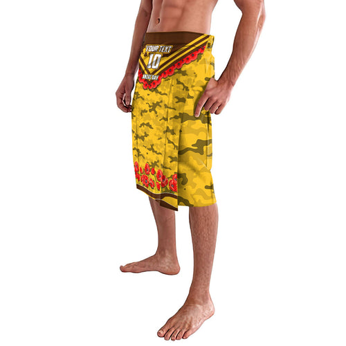Personalised Hawthorn Hawks ANZAC Lavalava Military Remembrance Australian Football Mascot Camouflage
