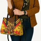 Personalised Hawthorn Hawks ANZAC Leather Bag Military Remembrance Australian Football Mascot Camouflage