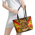 Personalised Hawthorn Hawks ANZAC Leather Tote Bag Military Remembrance Australian Football Mascot Camouflage