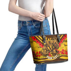 Personalised Hawthorn Hawks ANZAC Leather Tote Bag Military Remembrance Australian Football Mascot Camouflage
