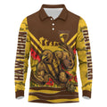 Personalised Hawthorn Hawks ANZAC Long Sleeve Polo Shirt Military Remembrance Australian Football Mascot Camouflage