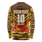 Personalised Hawthorn Hawks ANZAC Long Sleeve Shirt Military Remembrance Australian Football Mascot Camouflage