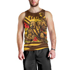 Personalised Hawthorn Hawks ANZAC Men Tank Top Military Remembrance Australian Football Mascot Camouflage