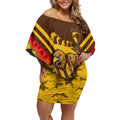 Personalised Hawthorn Hawks ANZAC Off Shoulder Short Dress Military Remembrance Australian Football Mascot Camouflage