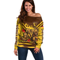 Personalised Hawthorn Hawks ANZAC Off Shoulder Sweater Military Remembrance Australian Football Mascot Camouflage