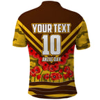 Personalised Hawthorn Hawks ANZAC Polo Shirt Military Remembrance Australian Football Mascot Camouflage