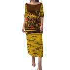 Personalised Hawthorn Hawks ANZAC Puletasi Military Remembrance Australian Football Mascot Camouflage