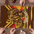 Personalised Hawthorn Hawks ANZAC Puzzle Military Remembrance Australian Football Mascot Camouflage