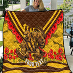 Personalised Hawthorn Hawks ANZAC Quilt Military Remembrance Australian Football Mascot Camouflage