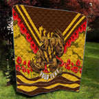 Personalised Hawthorn Hawks ANZAC Quilt Military Remembrance Australian Football Mascot Camouflage