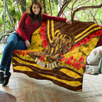 Personalised Hawthorn Hawks ANZAC Quilt Military Remembrance Australian Football Mascot Camouflage