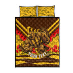 Personalised Hawthorn Hawks ANZAC Quilt Bed Set Military Remembrance Australian Football Mascot Camouflage