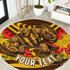 Personalised Hawthorn Hawks ANZAC Round Carpet Military Remembrance Australian Football Mascot Camouflage