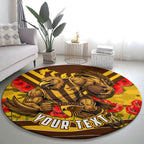 Personalised Hawthorn Hawks ANZAC Round Carpet Military Remembrance Australian Football Mascot Camouflage
