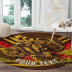Personalised Hawthorn Hawks ANZAC Round Carpet Military Remembrance Australian Football Mascot Camouflage