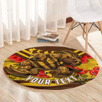 Personalised Hawthorn Hawks ANZAC Round Carpet Military Remembrance Australian Football Mascot Camouflage