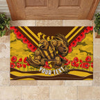 Personalised Hawthorn Hawks ANZAC Rubber Doormat Military Remembrance Australian Football Mascot Camouflage