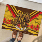 Personalised Hawthorn Hawks ANZAC Rubber Doormat Military Remembrance Australian Football Mascot Camouflage