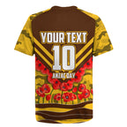 Personalised Hawthorn Hawks ANZAC Rugby Jersey Military Remembrance Australian Football Mascot Camouflage