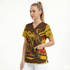 Personalised Hawthorn Hawks ANZAC Scrub Top Military Remembrance Australian Football Mascot Camouflage