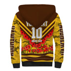 Personalised Hawthorn Hawks ANZAC Sherpa Hoodie Military Remembrance Australian Football Mascot Camouflage