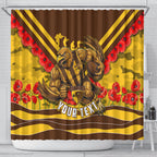 Personalised Hawthorn Hawks ANZAC Shower Curtain Military Remembrance Australian Football Mascot Camouflage