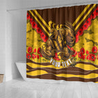 Personalised Hawthorn Hawks ANZAC Shower Curtain Military Remembrance Australian Football Mascot Camouflage