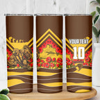 Personalised Hawthorn Hawks ANZAC Skinny Tumbler Military Remembrance Australian Football Mascot Camouflage