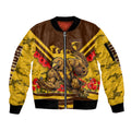 Personalised Hawthorn Hawks ANZAC Sleeve Zip Bomber Jacket Military Remembrance Australian Football Mascot Camouflage