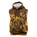 Personalised Hawthorn Hawks ANZAC Sleeveless Hoodie Military Remembrance Australian Football Mascot Camouflage