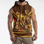 Personalised Hawthorn Hawks ANZAC Sleeveless Hoodie Military Remembrance Australian Football Mascot Camouflage