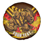 Personalised Hawthorn Hawks ANZAC Spare Tire Cover Military Remembrance Australian Football Mascot Camouflage