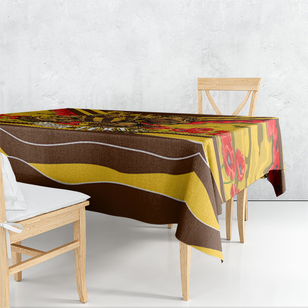 Personalised Hawthorn Hawks ANZAC Tablecloth Military Remembrance Australian Football Mascot Camouflage