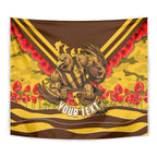 Personalised Hawthorn Hawks ANZAC Tapestry Military Remembrance Australian Football Mascot Camouflage
