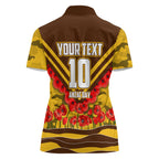 Personalised Hawthorn Hawks ANZAC Women Polo Shirt Military Remembrance Australian Football Mascot Camouflage