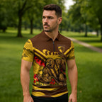Personalised Hawthorn Hawks ANZAC Zipper Polo Shirt Military Remembrance Australian Football Mascot Camouflage