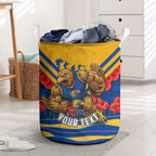 Personalised West Coast Eagles ANZAC Laundry Basket Military Remembrance Australian Football Mascot Camouflage
