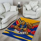Personalised West Coast Eagles ANZAC Area Rug Military Remembrance Australian Football Mascot Camouflage