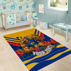 Personalised West Coast Eagles ANZAC Area Rug Military Remembrance Australian Football Mascot Camouflage