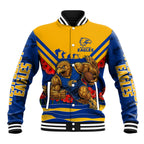 Personalised West Coast Eagles ANZAC Baseball Jacket Military Remembrance Australian Football Mascot Camouflage