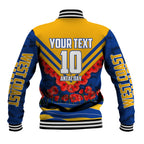 Personalised West Coast Eagles ANZAC Baseball Jacket Military Remembrance Australian Football Mascot Camouflage