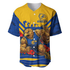 Personalised West Coast Eagles ANZAC Baseball Jersey Military Remembrance Australian Football Mascot Camouflage