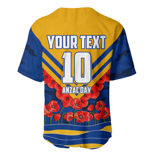 Personalised West Coast Eagles ANZAC Baseball Jersey Military Remembrance Australian Football Mascot Camouflage