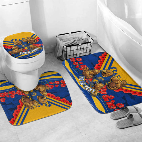 Personalised West Coast Eagles ANZAC Bathroom Set Military Remembrance Australian Football Mascot Camouflage
