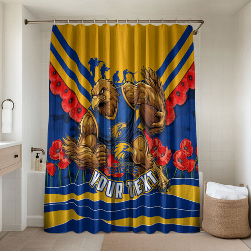 Personalised West Coast Eagles ANZAC Bathroom Set Military Remembrance Australian Football Mascot Camouflage