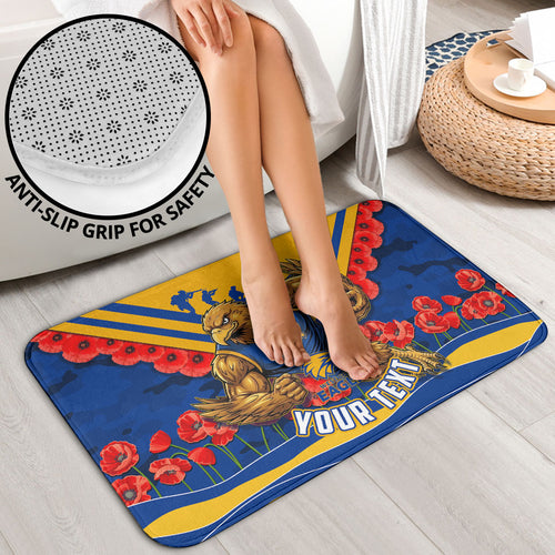 Personalised West Coast Eagles ANZAC Bathroom Set Military Remembrance Australian Football Mascot Camouflage