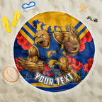 Personalised West Coast Eagles ANZAC Beach Blanket Military Remembrance Australian Football Mascot Camouflage
