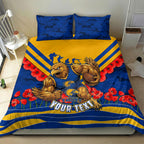 Personalised West Coast Eagles ANZAC Bedding Set Military Remembrance Australian Football Mascot Camouflage