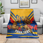Personalised West Coast Eagles ANZAC Blanket Military Remembrance Australian Football Mascot Camouflage