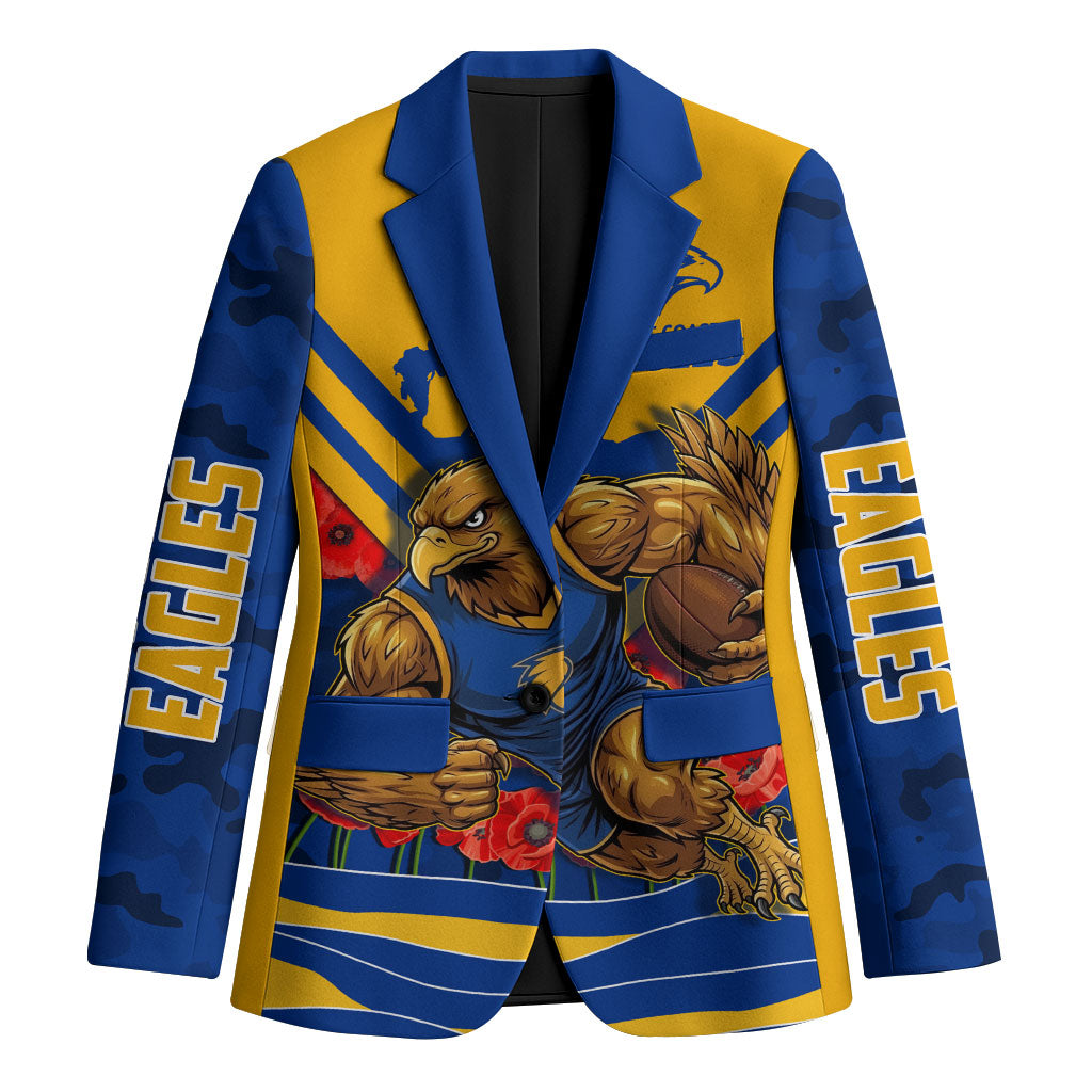 Personalised West Coast Eagles ANZAC Blazer Military Remembrance Australian Football Mascot Camouflage